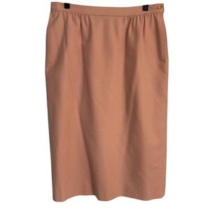 Pendleton Petite Virgin Wool Peach Pencil Skirt Vintage Made in USA Size 12